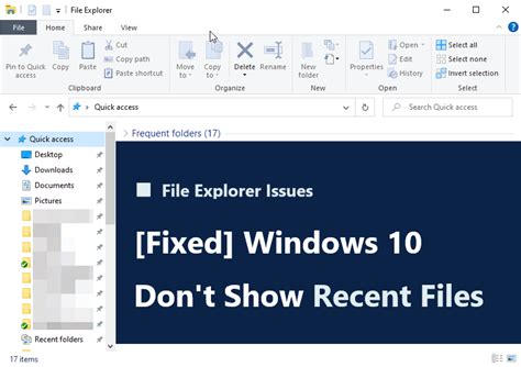 Windows 10 dont show recent activities